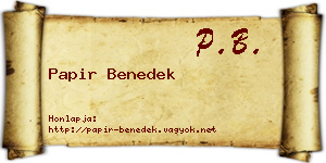 Papir Benedek névjegykártya
